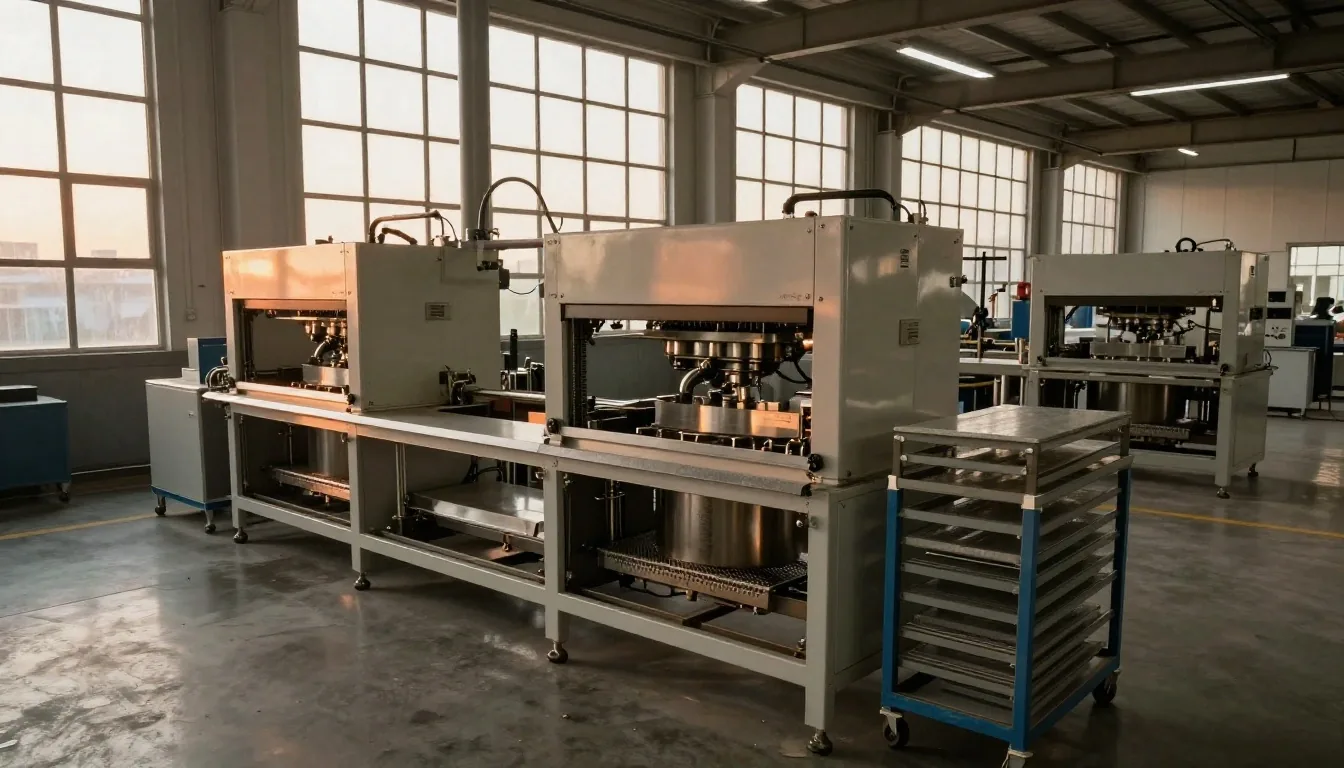 Taller de impresión 3D industrial al atardecer