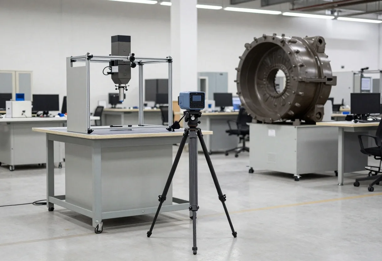 Escaneo 3D de una pieza mecánica con luz estructurada