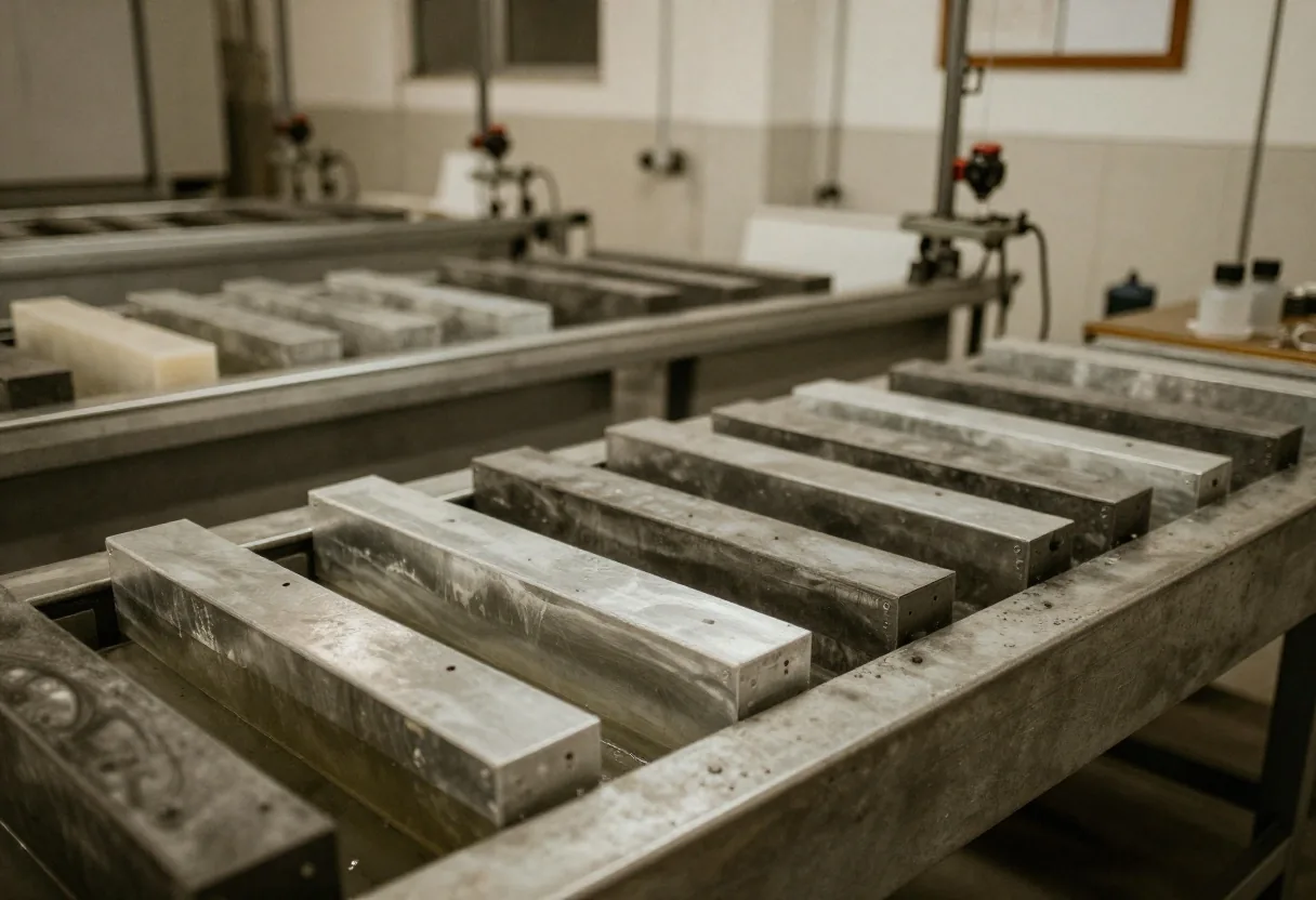 Prototipo en polímero junto a pieza final mecanizada en aluminio